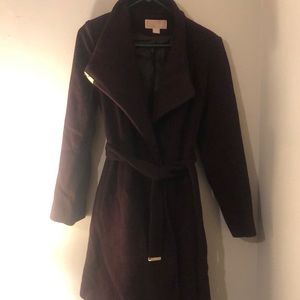 Micheal Kors knee length coat. Maroon.